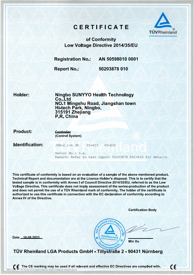 TÜV Rheinland CE Certificate